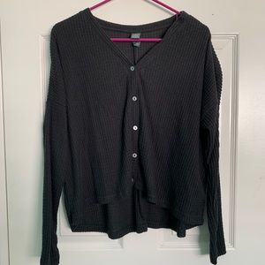 Wild Fable High-Low Cropped Buttoned Long Sleeve